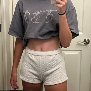 Shein Elastic Waist solid textured shorts